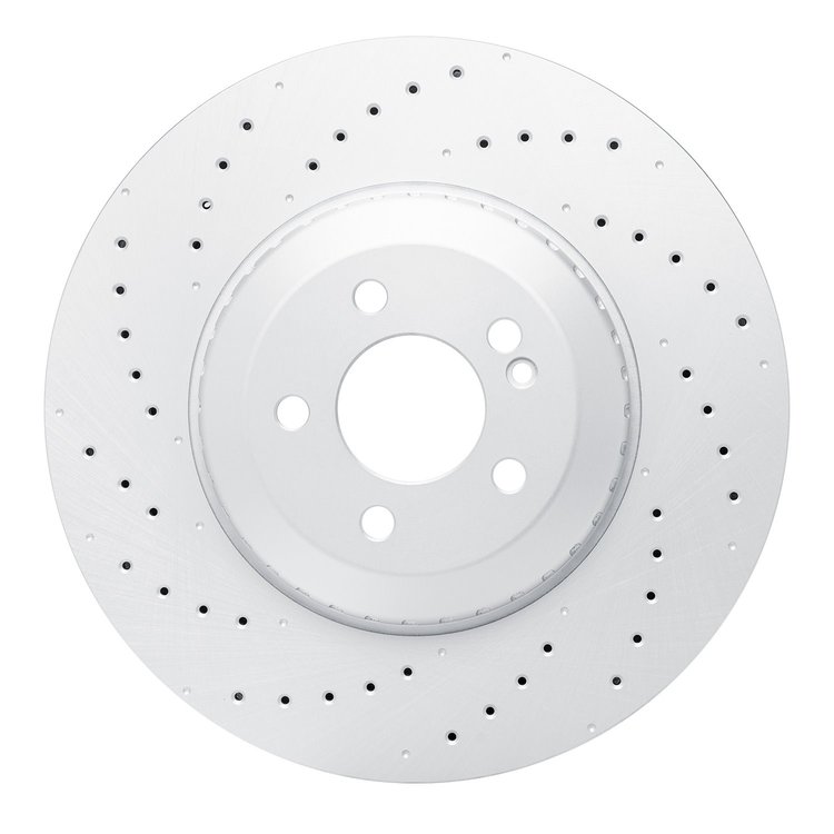 Hi-Carbon Alloy Geomet-Coated Drilled Rotor, Fits Select Mercedes-Benz, Position: Rear
