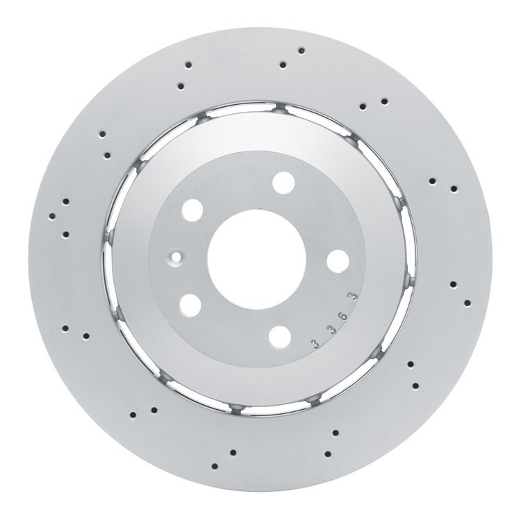 Hi-Carbon Alloy Geomet-Coated Drilled Rotor, 2013-2015 Audi/Porsche/Volkswagen, Position: Rear