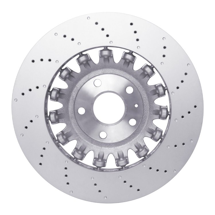 Hi-Carbon Alloy Geomet-Coated Drilled Rotor, 2012-2013 Audi/Porsche/Volkswagen, Position: Front