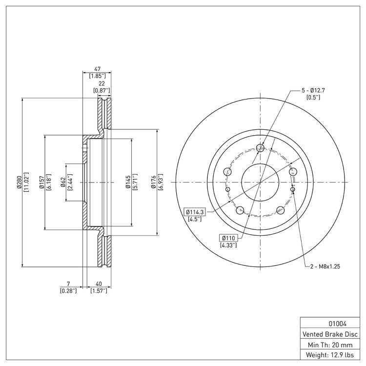 GeoSpec-Coated Rotor, 2007-2019 Suzuki, Position: Front