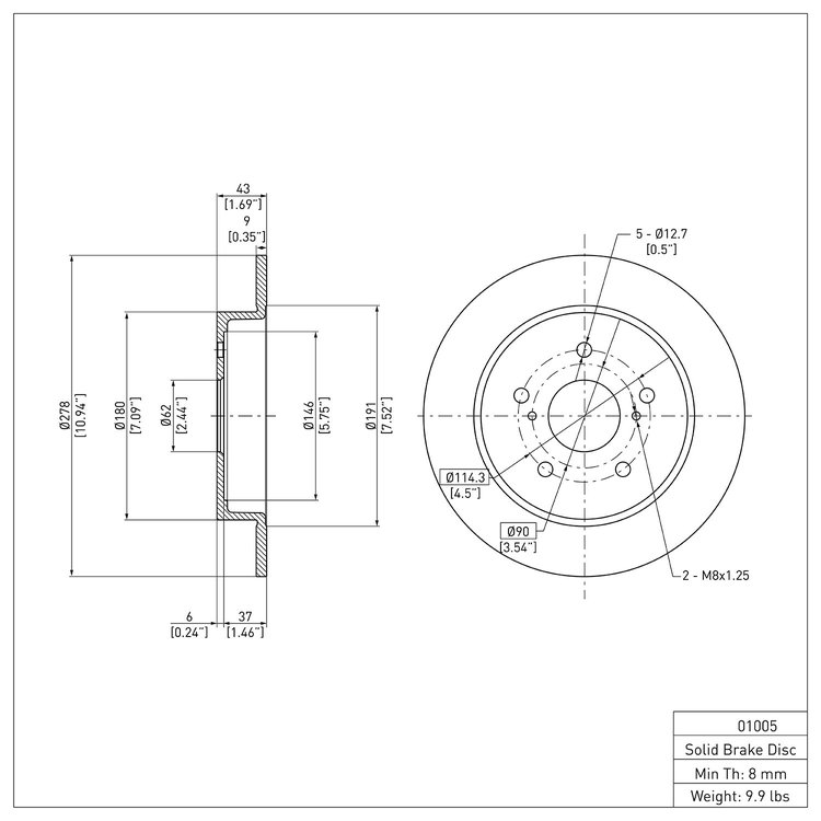GeoSpec-Coated Rotor, 2007-2014 Suzuki, Position: Rear