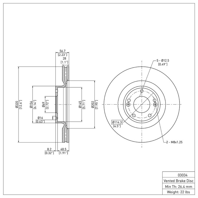 GeoSpec-Coated Rotor, 2010-2016 Kia/Hyundai/Genesis, Position: Front