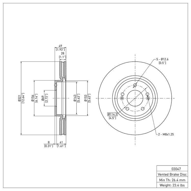 GeoSpec-Coated Rotor, 2007-2012 Kia/Hyundai/Genesis, Position: Front