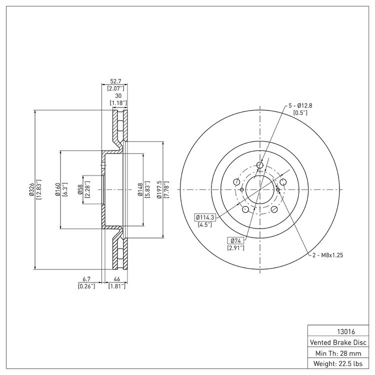 GeoSpec-Coated Rotor, 2005-2020 Subaru, Position: Front