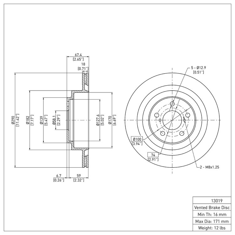 GeoSpec-Coated Rotor, 2005-2009 Subaru, Position: Rear