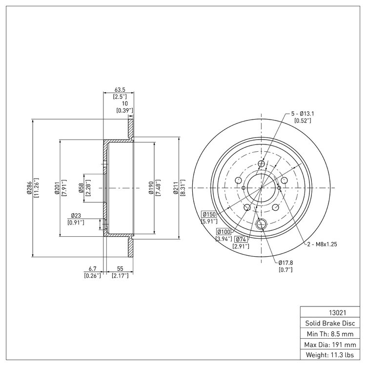 GeoSpec-Coated Rotor, 2008-2015 Subaru, Position: Rear
