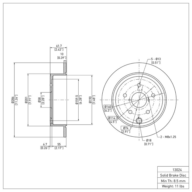 GeoSpec-Coated Rotor, 2015-2021 Subaru, Position: Rear