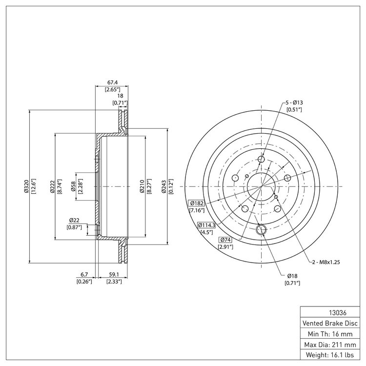 GeoSpec-Coated Rotor, 2006-2014 Subaru, Position: Rear