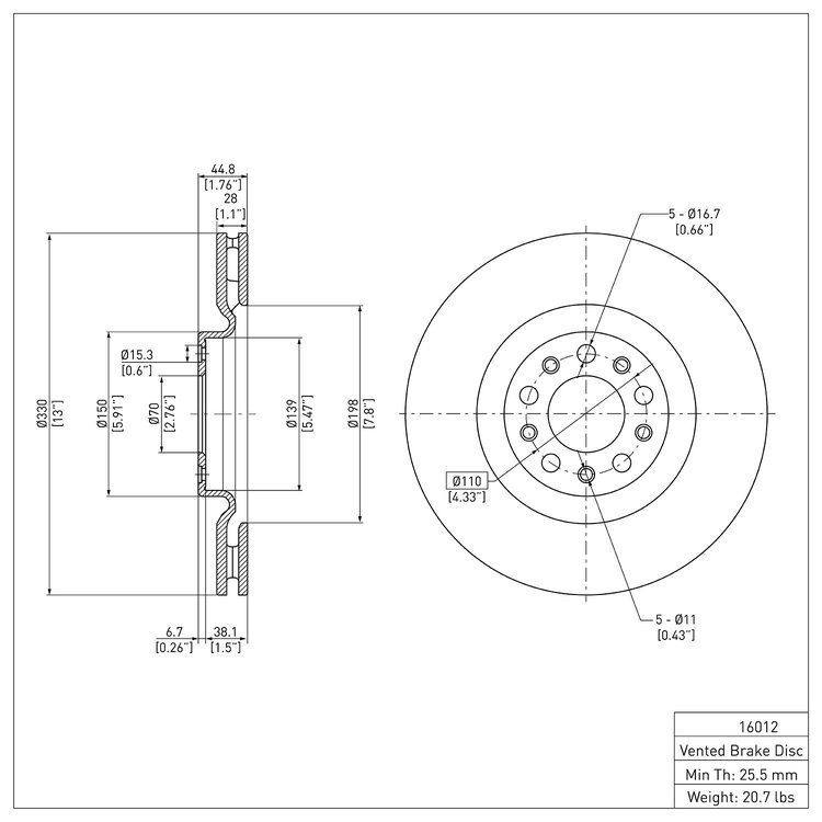 GeoSpec-Coated Rotor, 2017-2021 Alfa Romeo, Position: Front