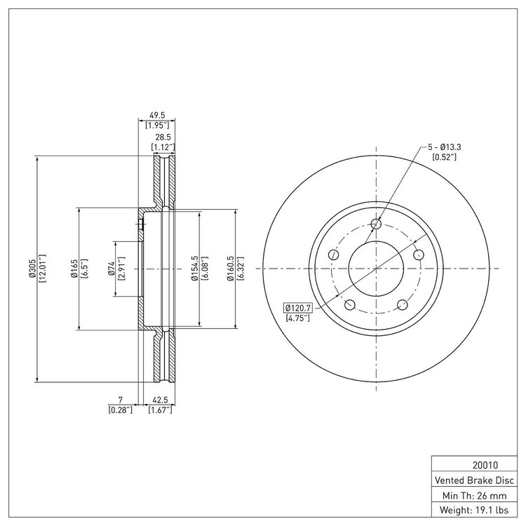 GeoSpec-Coated Rotor, 1997-2003 Jaguar, Position: Front