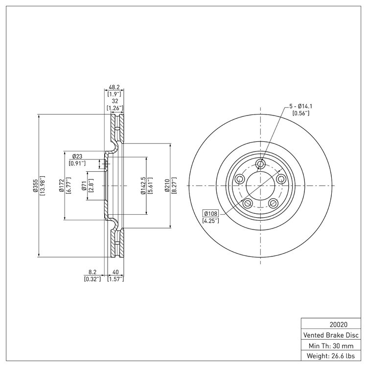 GeoSpec-Coated Rotor, 2006-2021 Jaguar, Position: Front