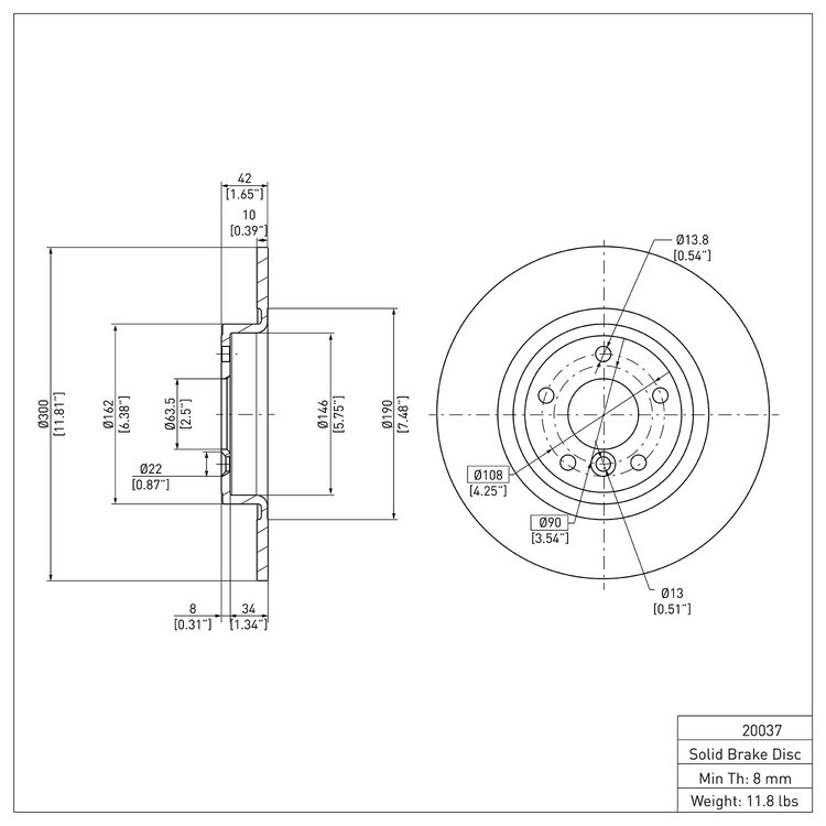 GeoSpec-Coated Rotor, 2017-2019 Jaguar, Position: Rear
