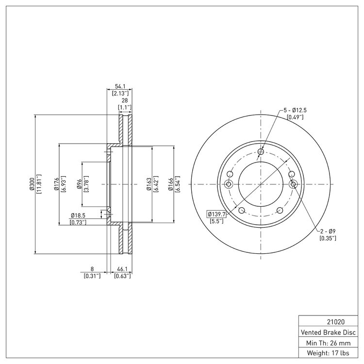 GeoSpec-Coated Rotor, 2003-2006 Kia/Hyundai/Genesis, Position: Front