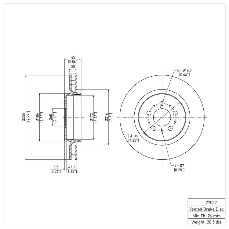 GeoSpec-Coated Rotor, 2004-2007 Volvo, Position: Rear