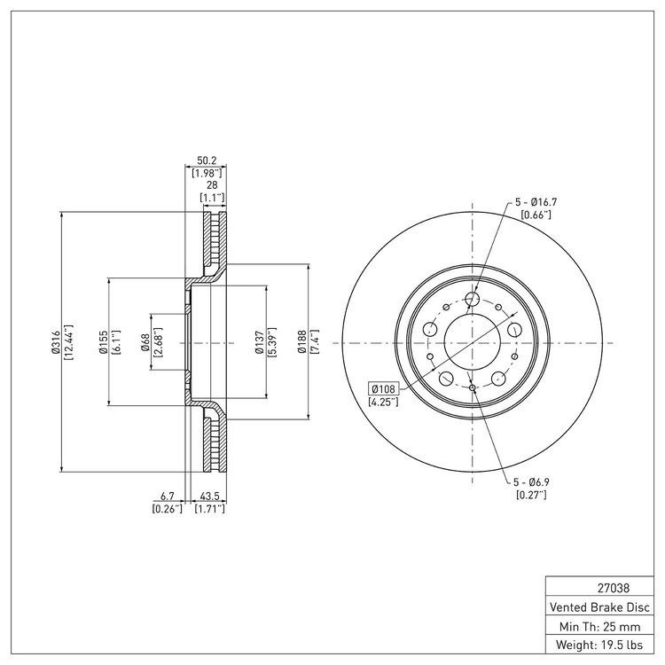 GeoSpec-Coated Rotor, 2003-2009 Volvo, Position: Front