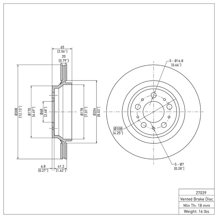 GeoSpec-Coated Rotor, 2003-2014 Volvo, Position: Rear