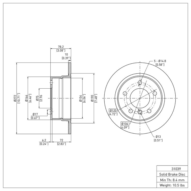 GeoSpec-Coated Rotor, 1995-1999 BMW, Position: Rear