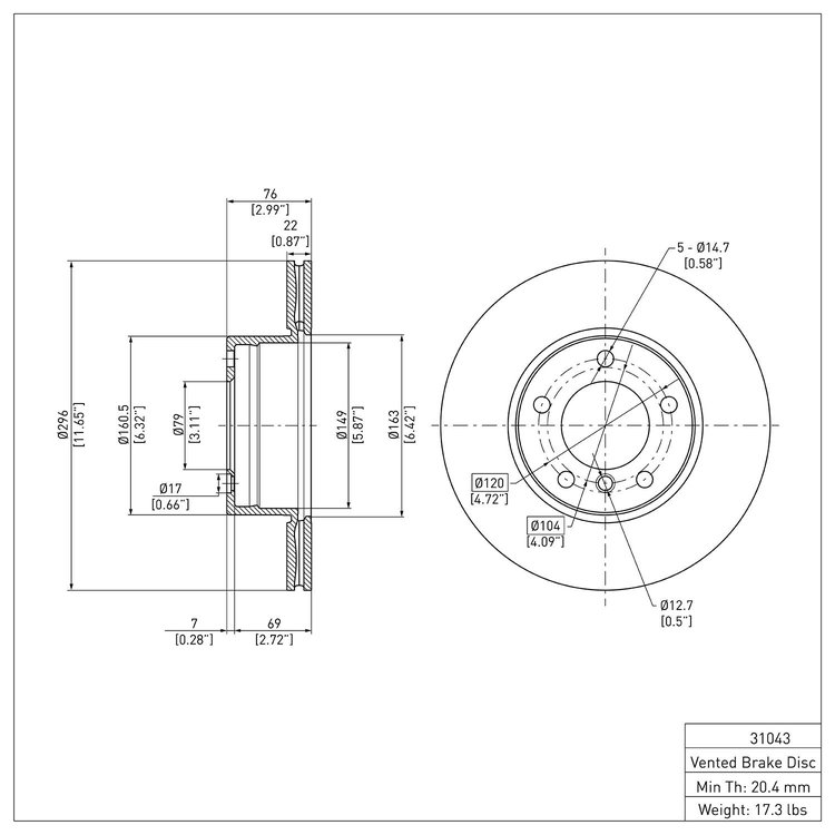 GeoSpec-Coated Rotor, 1996-2003 BMW, Position: Front