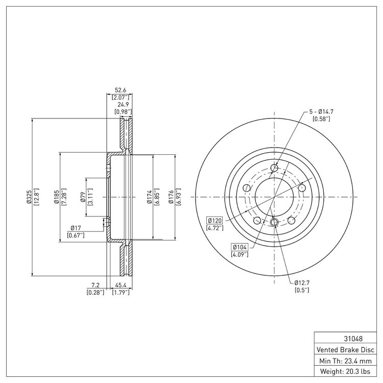 GeoSpec-Coated Rotor, 2001-2008 BMW, Position: Front