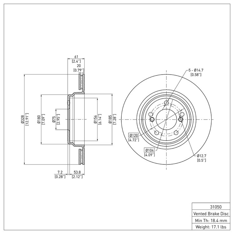 GeoSpec-Coated Rotor, 2000-2006 BMW, Position: Rear