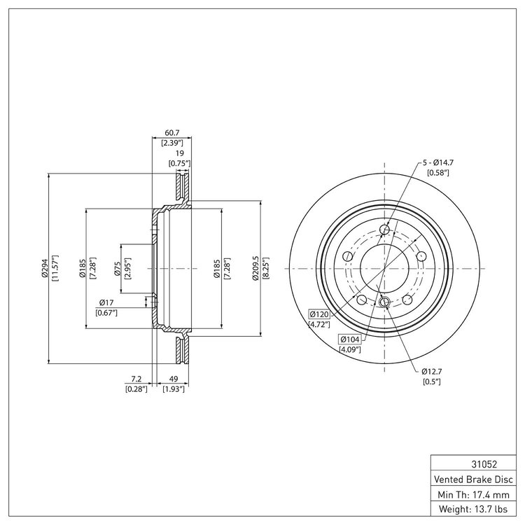 GeoSpec-Coated Rotor, 2001-2005 BMW, Position: Rear