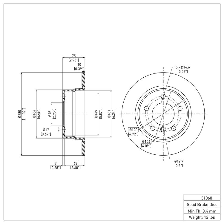 GeoSpec-Coated Rotor, 2003-2006 BMW, Position: Rear