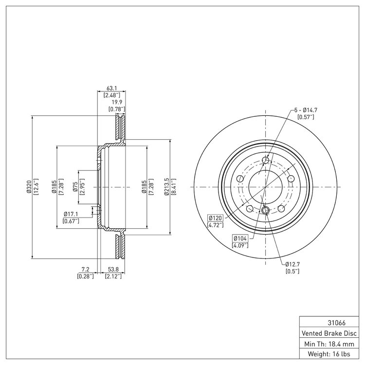 GeoSpec-Coated Rotor, 2004-2010 BMW, Position: Rear