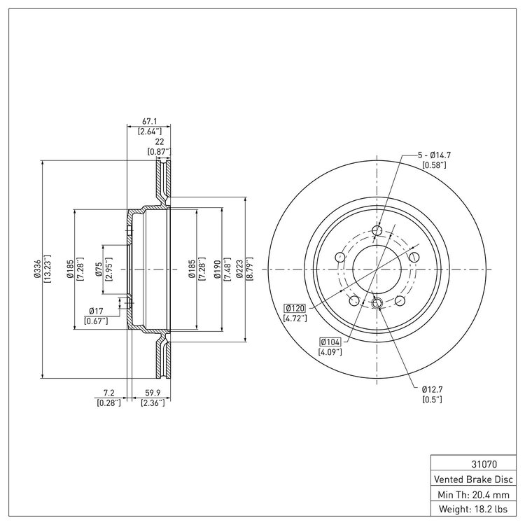 GeoSpec-Coated Rotor, 2006-2015 BMW, Position: Rear