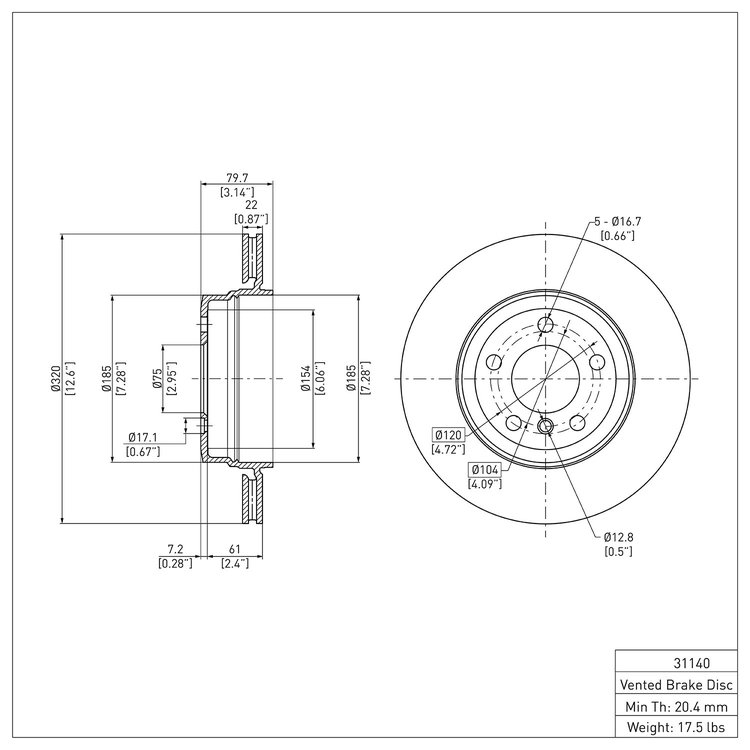 GeoSpec-Coated Rotor, 2004-2010 BMW, Position: Rear