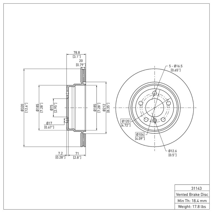 GeoSpec-Coated Rotor, 2007-2019 BMW, Position: Rear