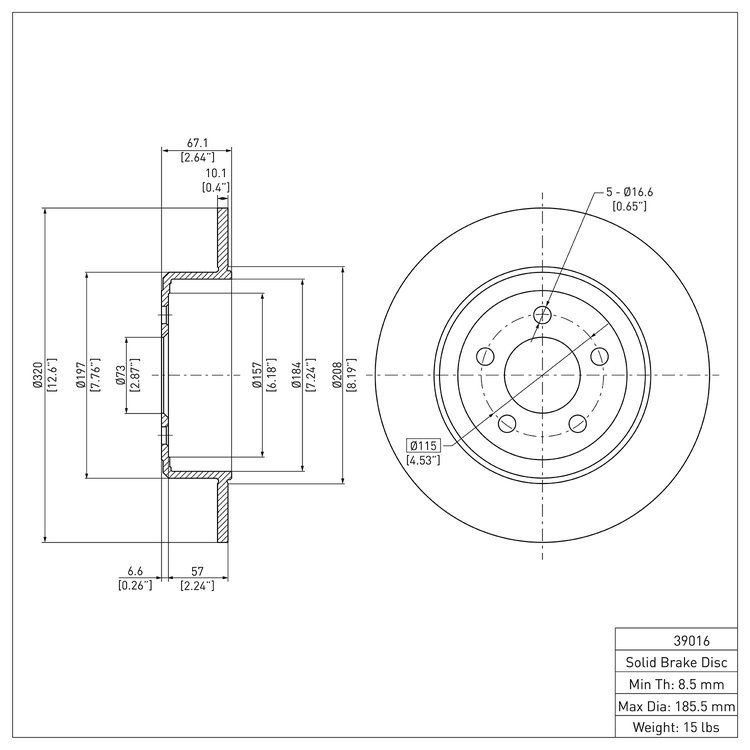GeoSpec-Coated Rotor, Fits Select Mopar, Position: Rear