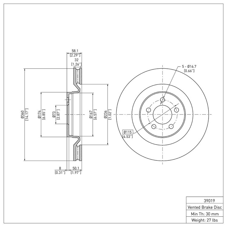GeoSpec-Coated Rotor, Fits Select Mopar, Position: Front