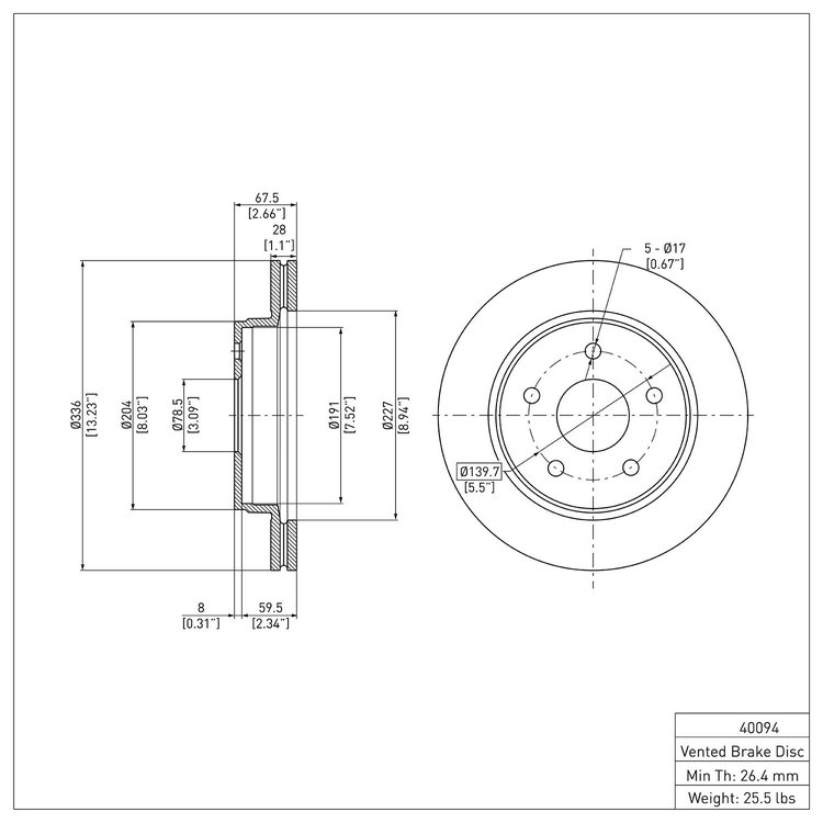 GeoSpec-Coated Rotor, Fits Select Mopar, Position: Front