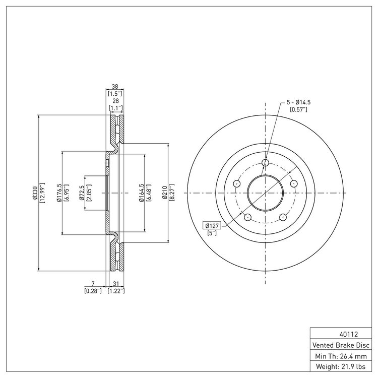 GeoSpec-Coated Rotor, Fits Select Fits Multiple Makes/Models, Position: Front