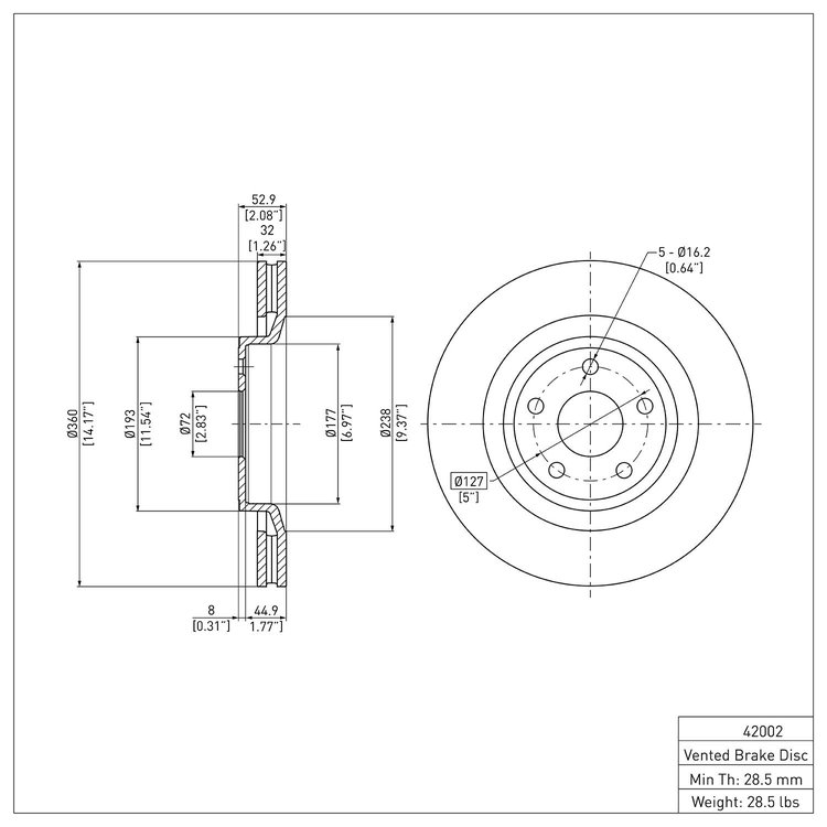 GeoSpec-Coated Rotor, 2006-2010 Mopar, Position: Front