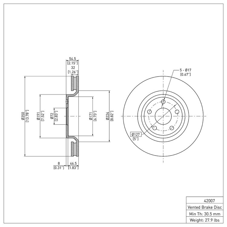 GeoSpec-Coated Rotor, Fits Select Mopar, Position: Front