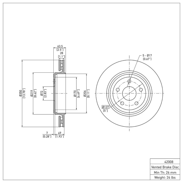 GeoSpec-Coated Rotor, Fits Select Mopar, Position: Rear