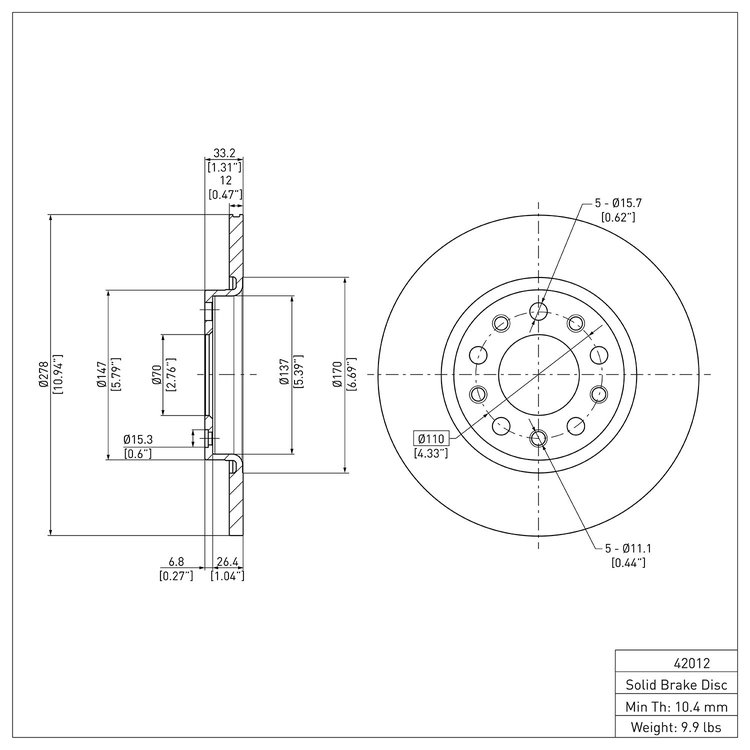 GeoSpec-Coated Rotor, Fits Select Mopar, Position: Rear