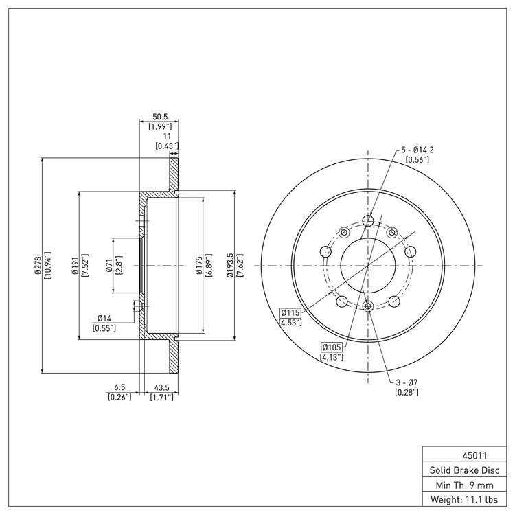 GeoSpec-Coated Rotor, 2006-2010 GM, Position: Rear