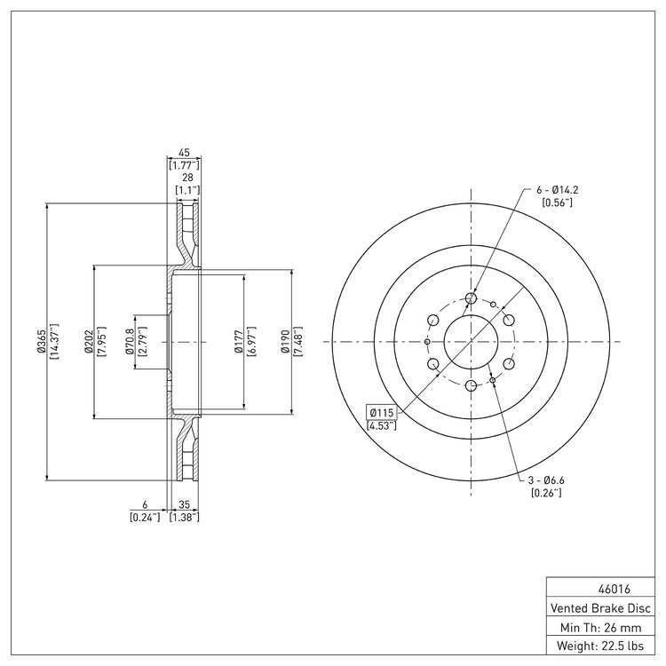 GeoSpec-Coated Rotor, 2004-2011 GM, Position: Rear