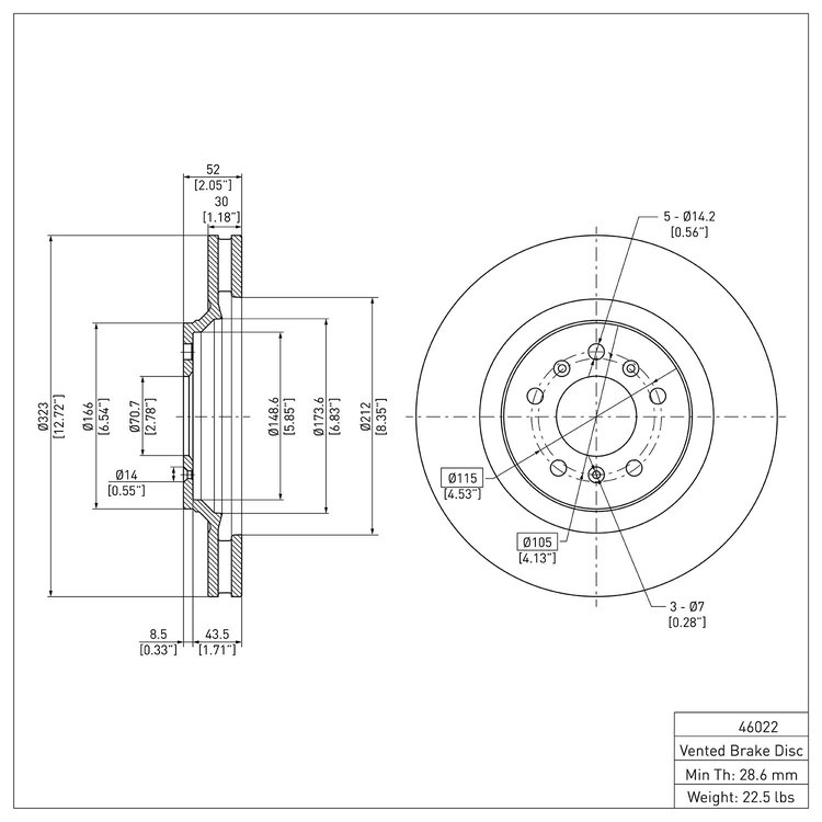 GeoSpec-Coated Rotor, 2006-2016 GM, Position: Front