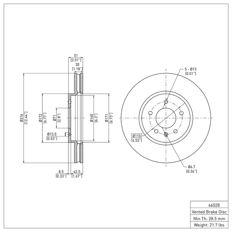 GeoSpec-Coated Rotor, 2009-2011 GM, Position: Front