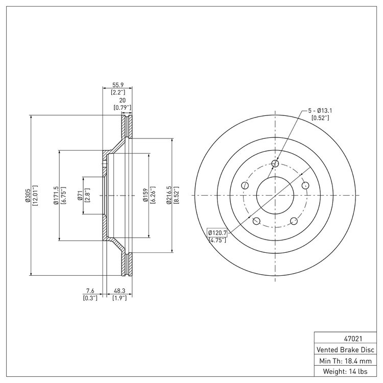 GeoSpec-Coated Rotor, 1988-1994 GM, Position: Front
