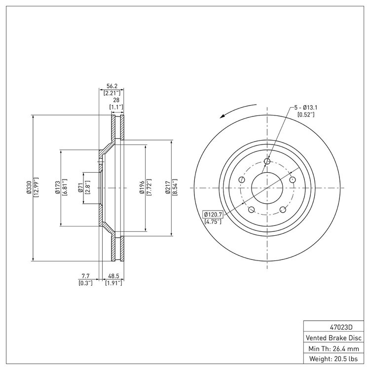 GeoSpec-Coated Rotor, 1988-1996 GM, Position: Front Left