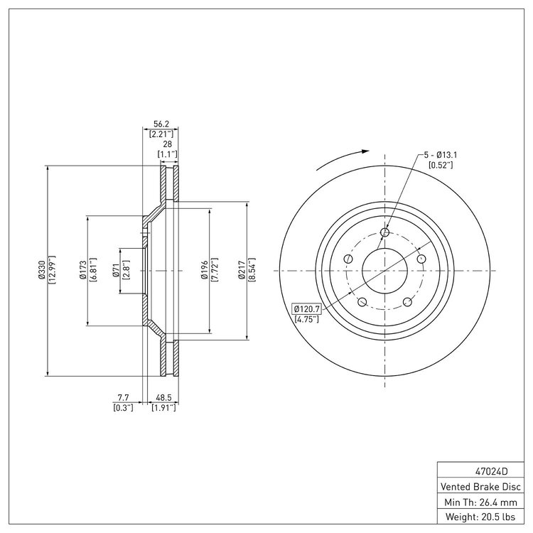 GeoSpec-Coated Rotor, 1988-1996 GM, Position: Front Right