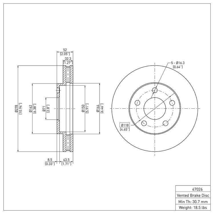 GeoSpec-Coated Rotor, 1990-1997 GM, Position: Front