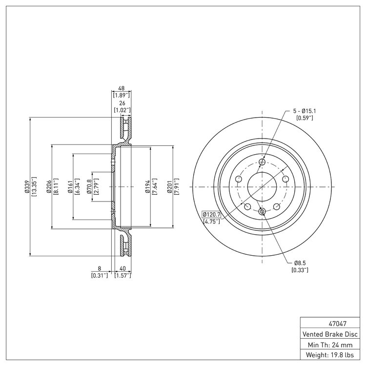 GeoSpec-Coated Rotor, 2014-2019 GM, Position: Rear