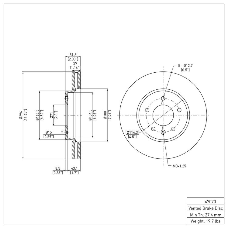 GeoSpec-Coated Rotor, 2007-2015 GM, Position: Front