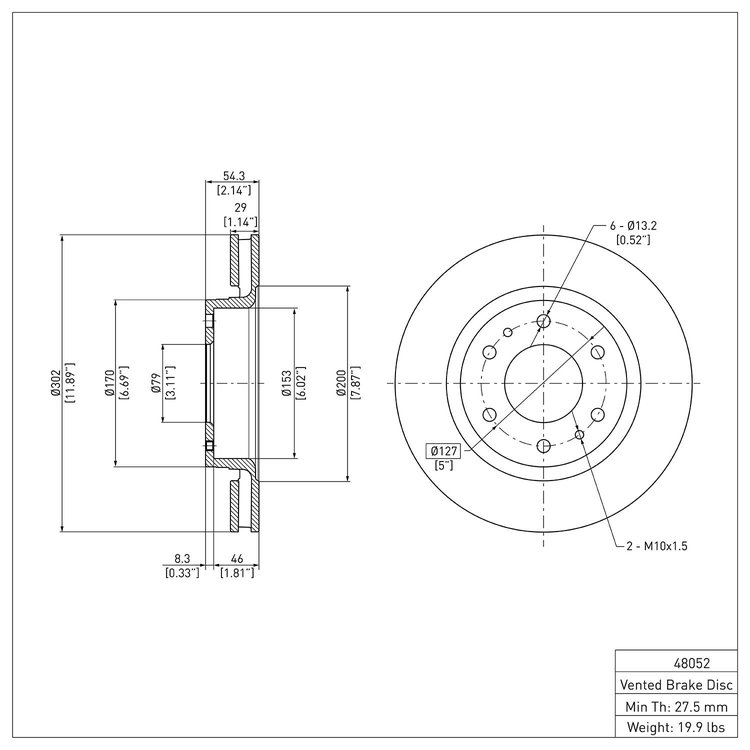 GeoSpec-Coated Rotor, 2006-2009 GM, Position: Front