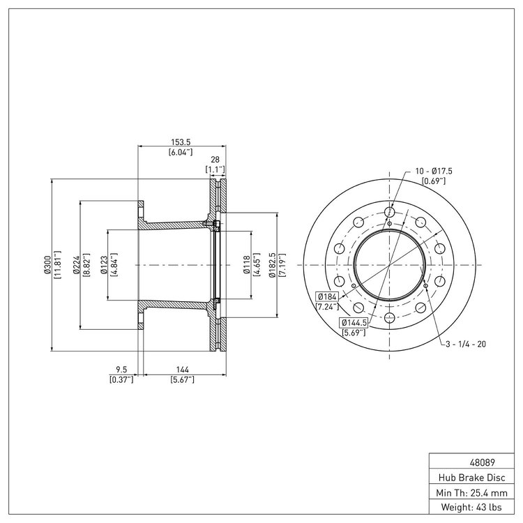GeoSpec-Coated Rotor, 2006-2012 Workhorse, Position: Rear